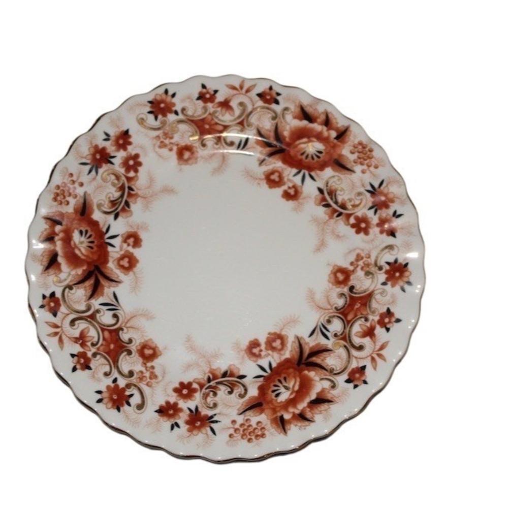 Royal Albert Keepsake Salad Dessert Plate Scalloped Gold Floral‎ Multicolor